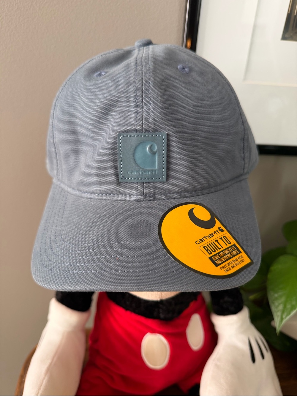 NWT. Carhartt Light Blue Canvas Baseball Cap with Logo Patch